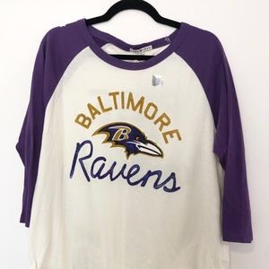 NWT Junk Food Baltimore Ravens Raglan Shirt